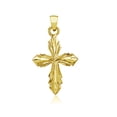 thumbnail image 2 of 14K Yellow Gold Leaf Cross Pendant, 2 of 2