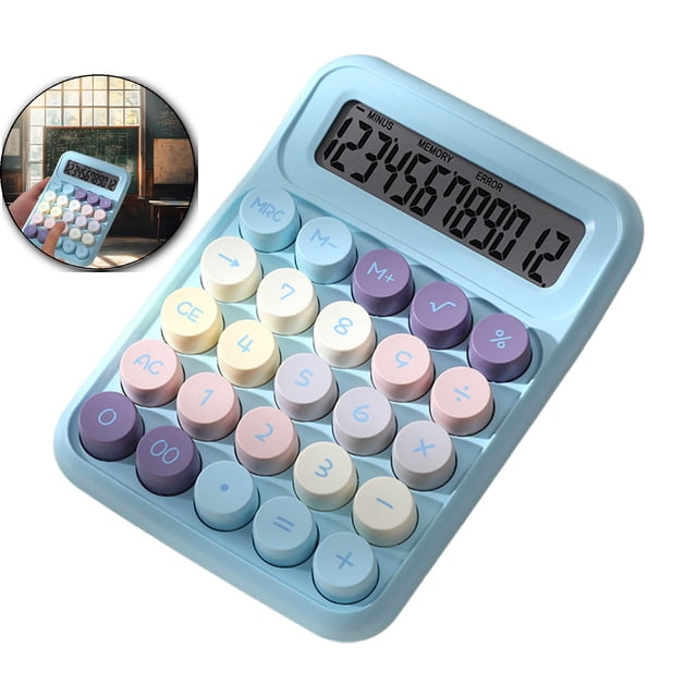 Dvruxg Calculator 12 Digits Large LCD Display Small Desktop Basic Calculator with Easy to Press Big Buttons, Desk Accessories for Office