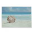 thumbnail image 1 of Scallop Cutting Board, Photo of a Single Sea Shell on a Sunny Tropical Sandy Beach Carribean Ocean, Decorative Tempered Glass Cutting and Serving Board, in 3 Sizes, by Ambesonne, 1 of 2