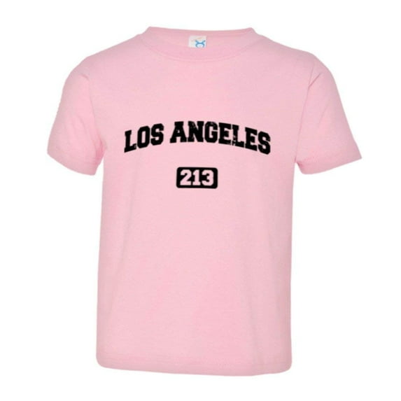 PleaseMeTees™ Toddler Los Angeles 213 L.A. Area Code Distressed HQ Tee