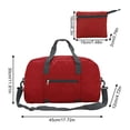 thumbnail image 3 of Foldable Sports Gym Bag with Shoe Compartment, Lightweight Travel Duffle for Workout and Weekend Trips,Red-45x30x12cm, 3 of 7