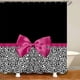 thumbnail image 2 of Shower Curtain Set 4 Piece Girly Pink Ribbon Leopard Black Print Curtain Set Cheetah Leopard Bath Curtains Bathroom Home Decor-4-Piece_Set, 2 of 4