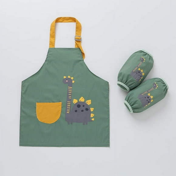 Babero impermeable para niños, ropa para pintar, delantal para jardín de infantes, sin mangas, conjunto de dibujos animados