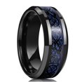 thumbnail image 1 of Anillo de dragón celta de acero inoxidable con borde biselado y ranura roja para hombre de 8mm a la moda, anillo de fibra de carbono rojo con incrustaciones de circón, anillo de boda para hombre Dengxun unisex, 1 of 2