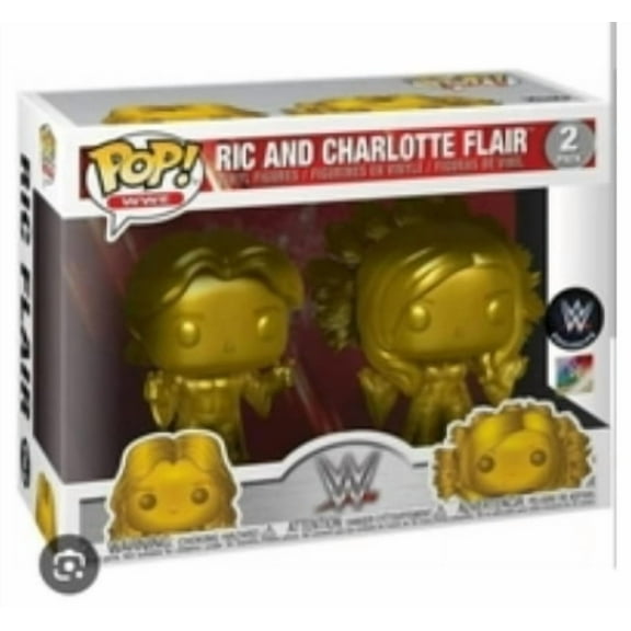 Funko Pop! Ric and Charlotte Flair WWE Exclusive Gold 2-Pack