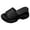 Black, variant on Platform Slippers for Women Open Toe Quilted Band Wedge Sandals Slip on Comfy Arch Support HIgh Heeled Slides White Size 6.5