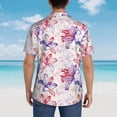 thumbnail image 4 of Gaeub Lilies Flowers Print Men's Hawaiian Shirt,Button Down Short Sleeves Shirts,Tropical Beach Casual Button Down Shirts,Large, 4 of 7