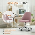 thumbnail image 7 of Armless Small Desk Office Chair Cute Vanity Swivel Chair with Back Modern Fabric with Wheels Swivel Task Home Gaming Chair,Yellow, 7 of 7