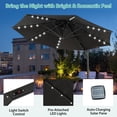 thumbnail image 4 of Autlaycil 5 Pcs Patio Outdoor Furniture Sets Contains 2 Wicker Furniture Patio Bistro Chairs, Table, 10 ft Solar Cantilever Umbrella and Cross Base, Grey, 4 of 7
