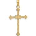 thumbnail image 4 of 14K Yellow & Rhodium With Thin D/C Cross Charm (24.75 X 17) Made In United States k9334, 4 of 5