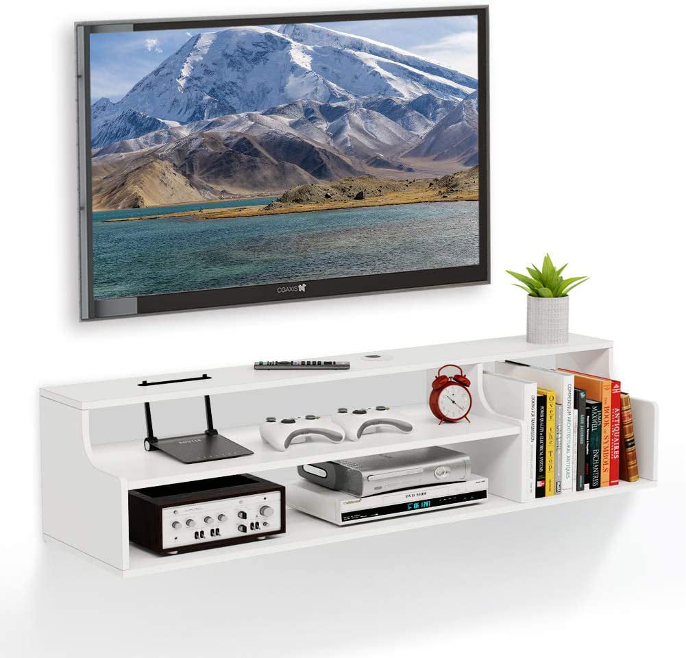 Details about   Wooden WiFi Router Storage Box Wall-Mounted TV Cabinet Shelf Set-Top Box White 