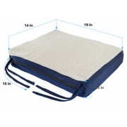 Gel Memory Foam Seat Cushion with Chair Ties - Orthopedic Seat Pad for Office, Car, Truck, and Wheelchair - Cooling Comfort, Portable, Pressure Relief & Superior Support - Washable Cover