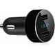thumbnail image 1 of Mini Cargador USB Allume Cigare 4.8A - 2 Puertos - Carga iSmart Inteligente - Función voltímetro Nivel Batería - Color Negro., 1 of 5