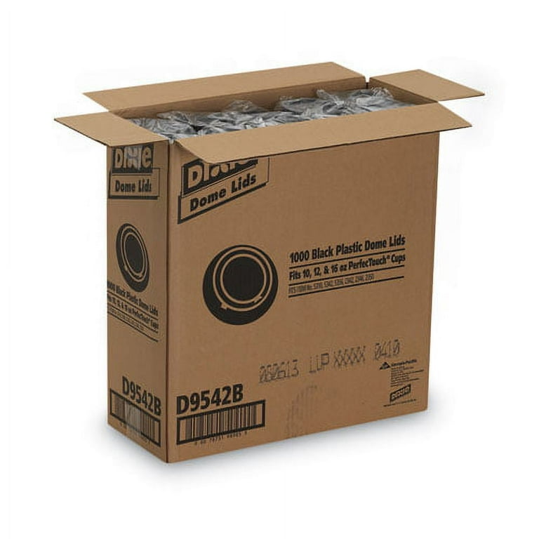 Drink-Thru Lids, Fits 10 oz to 20 oz Cups, Plastic, Black, 1,000/Carton Drink-Thru Lids, Fits 10 oz to 20 oz Cups, Plastic, Black, 1,000/Carton
