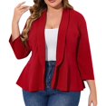 thumbnail image 1 of IMENGL Personality design solid color long sleeve large size casual suit, Red 2XL, Size XL-5XL, 1 of 2