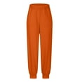 thumbnail image 5 of LLYwey Womens Casual Pants Ladies Solid Color Pocket Corset High Waist Sweatpants Long Pants New Full Length Pants Trousers Regular Fitted Orange M, 5 of 5