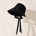 thumbnail image 7 of Ladies Thin‑Fabric Bow‑Knot Drawstring Bucket‑Hat Large Brim Sun‑Shade Portable Casual Vacation Headwear, 7 of 7