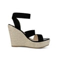 thumbnail image 3 of BLISSFUL STEP Women's Platform Slingback Ankle Strap Espadrille Wedges Heel Sandals, 3 of 6