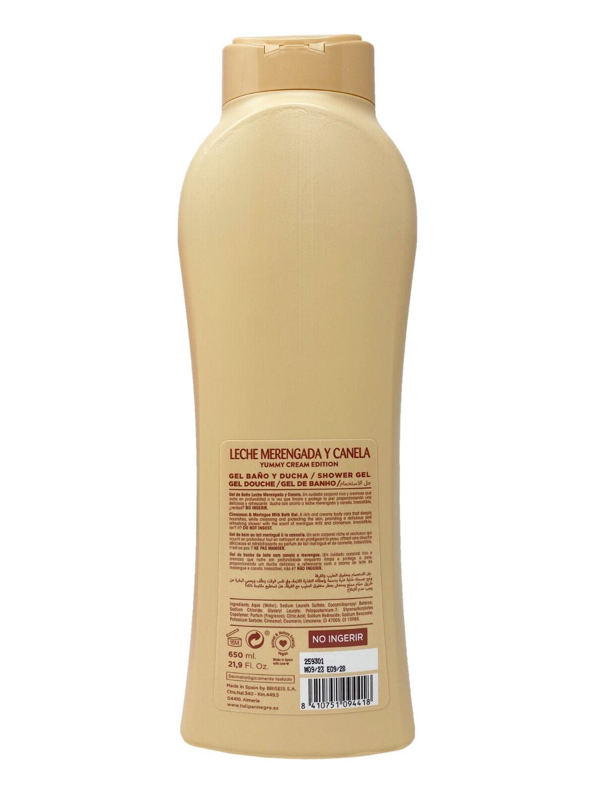 Tulipan Negro Meringue Milk and Cinnamon Shower Gel, Yummy