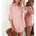thumbnail image 2 of Robe-chemise à Poitrine Simple, Bouton Revers Femmes vers le Bas Chemise Décontractée Robe-Chemise Décontractée Femmes Design Révolutionnaire, 2 of 8