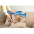thumbnail image 2 of Ambesonne Galaxy Throw Pillow Cover 2 Pack, Empty Tunisia Film Set, 18", Brown Blue, 2 of 5