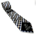 thumbnail image 2 of Scott Allan Mens Navy Blue and Brown Tie | Gingham Plaid Necktie | Men's Standard Size Tie 3.3" at Tip |, 2 of 6