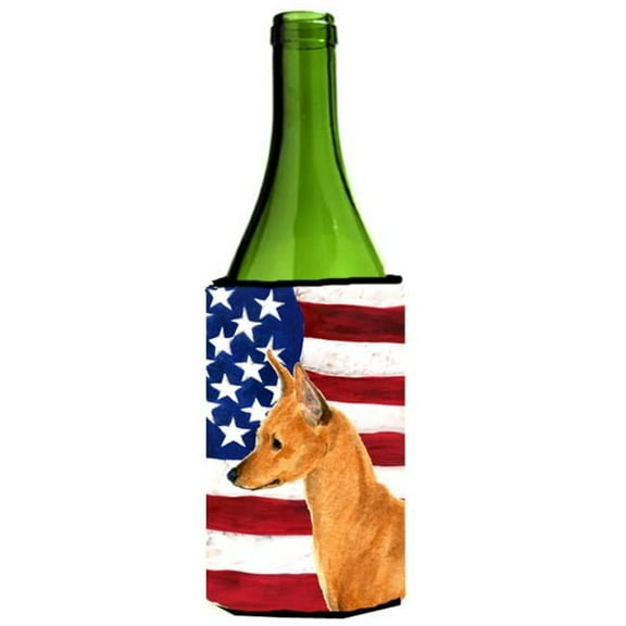 Usa American Flag With Min Pin Wine bottle sleeve Hugger