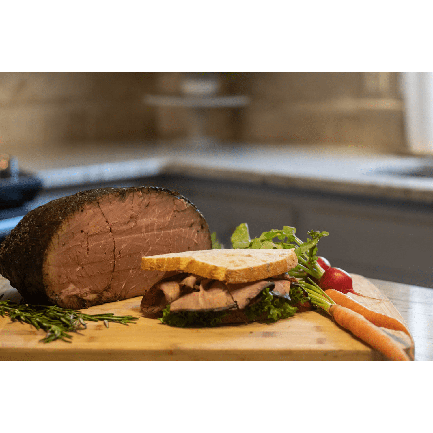 Best's Oven-Roasted Top Round Cap-off Roast Beef, Deli Sliced (Plastic Bag), 2 OZ (56 g), 11g Protein Per Serving