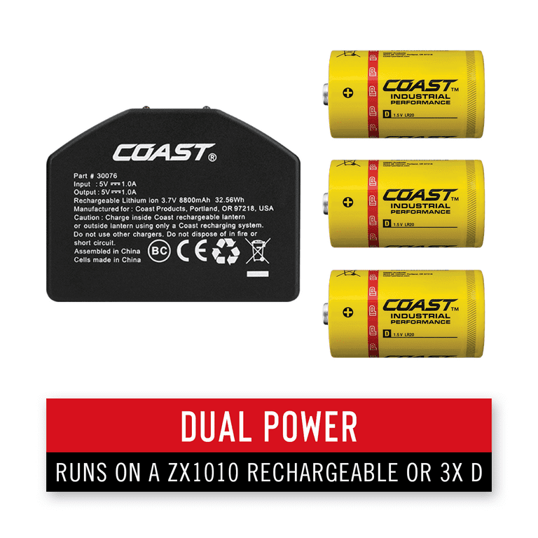 Coast EAL26 1250 Lumens Alkaline Battery Dual Power Camping
