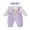 Purple, variant on BemeyourBBs Baby Girl Bear Patch Romper Ruffle Long Sleeve Jumpsuit with Headband