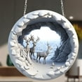 thumbnail image 6 of Luoshdecor Christmas Reindeer Ornament, 7.91"White Winter Wonderland Reindeer Ornament,Acrylic Hanging Pandent for Holiday Home Fireplace Xmas Tree Decoration, 6 of 6