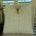 thumbnail image 1 of Thomas Collection White Grooved Mink Faux Fur Throw Pillow - 17420, 1 of 5