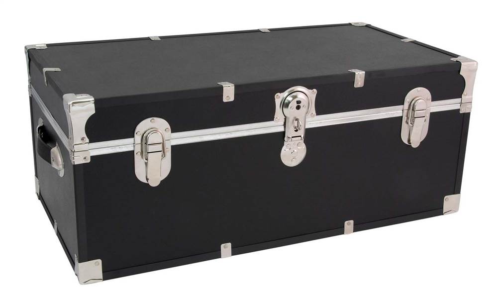 Wooden Trunk with Lock in Black