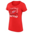 thumbnail image 2 of Women's G-III 4Her by Carl Banks Red Detroit Red Wings Super-Slim Fit Lightweight Collage Team Graphic T-Shirt, 2 of 3