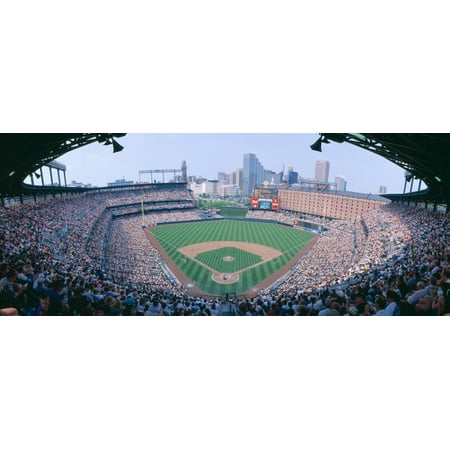 Baltimore Orioles Camden Yards - Camden Yard Stadium Baltimore Orioles v Rangers Maryland Canvas Art - Panoramic Images (27 x 9)