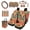 Butterfly Mandala Print, variant on 16 Pcs Car Seat Cover Set, with Comfy Steering Wheel Cover, Leopard Bow Theme Auto Cup Holder Mat Suitable for Casual Van