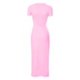 thumbnail image 4 of Wdgfv Women's Long Bodycon Dresses Leopard Print Casual Maxi Club Party Tight Dress Short Sleeve, 4 of 5