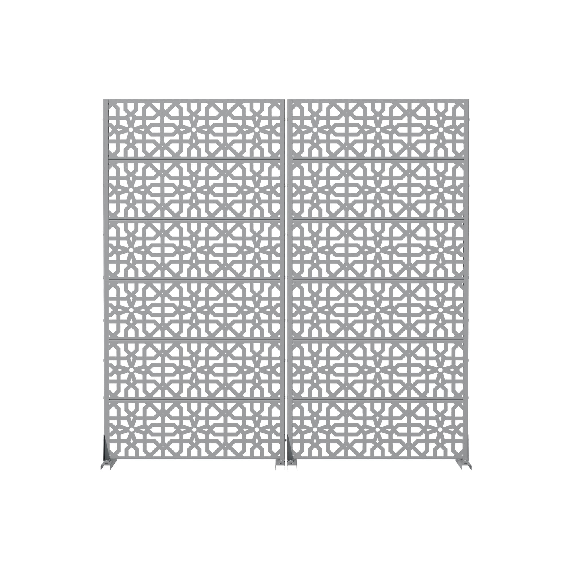 MAYEERTY 72*35in Outdoor Privacy Screen, Hot Tub Area Metal Privacy Fence, Privacy Panel for Patio, Balcony, Backyard, Garden