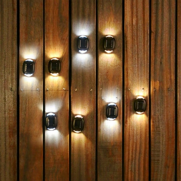 4 Pack Solar LED Wall Lights - IP65 Waterproof Outdoor Lights for Fence, Garden, Garage & Pathway