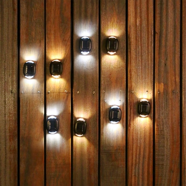 4 Pack Solar LED Wall Lights - IP65 Waterproof Outdoor Lights for Fence, Garden, Garage & Pathway