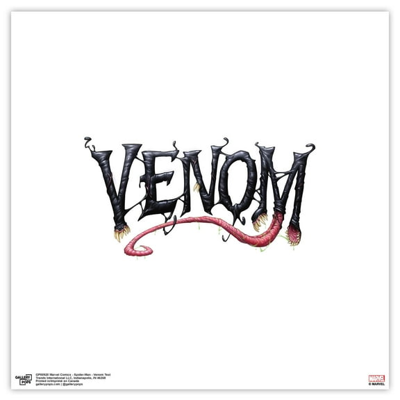 Gallery Pops Marvel Comics Spider-Man - Venom Text Wall Art, Unframed Version, 12" x 12"
