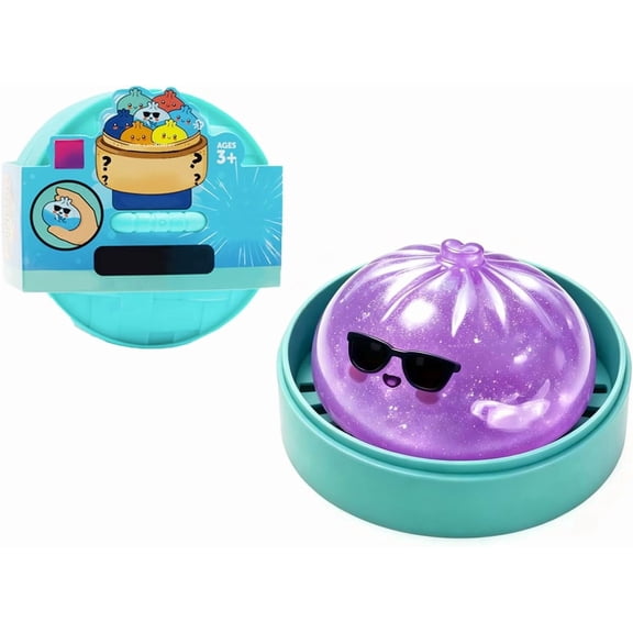 Shark Dumpling Squishy, Mystery Squishy with Box, Colorful Dumplings Squeeze Balls Stress Relief Sensory for Holiday & Birthday Gifts (Purple Shark Dumpling)