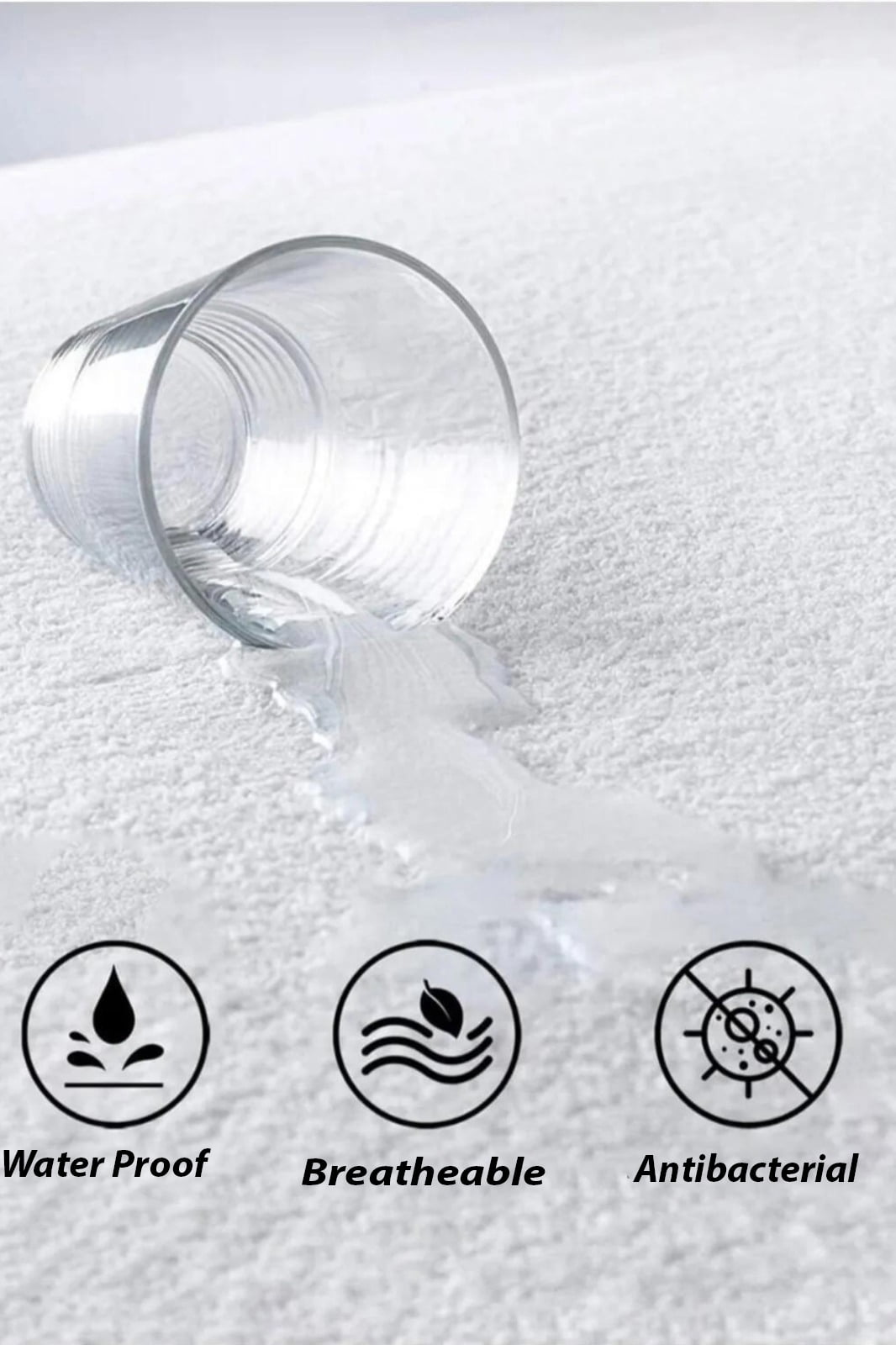 100% Waterproof Mattress Protector, Fitted Cotton Terry Cover with Deep Pocket, Elastic Fit for Mattresses Up to 21 Inches – Breathable, Noiseless, and Hypoallergenic (Crib)