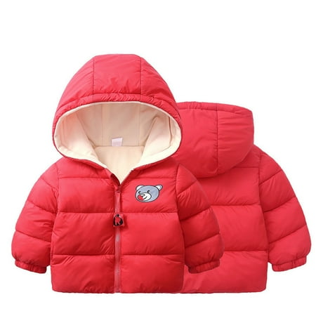 

FZM Christmas Kids Toddler Baby Girls Boys Winter Warm Thick Cotton Long Sleeve Bear Hooded Padded Clothes Coat Jacket