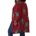 thumbnail image 4 of MODA NOVA Junior Plus Size Floral Cardigan Lightweight Open Front Knit Cardigan, 4 of 5
