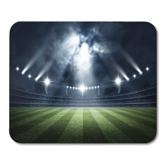 POGLIP Green Soccer Stadium 3D Rendering Football Field Sport Grass Light Mousepad Mouse Pad Mouse Mat 9x10 inch