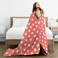 thumbnail image 5 of DouZhe Ultra-Soft Micro Fleece Lightweight Flannel Bed Blanket, Red Hand Drawn Hearts Print Cozy Warm Throw Blankets, 50"x40", 5 of 7