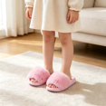 thumbnail image 4 of XIYON Girls Slippers Kids Fuzzy Open Toe House Shoes Warm Winter Slip On Cozy Bedroom Slippers, 4 of 5