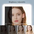 thumbnail image 4 of Espejo de maquillaje de viaje recargable con 72 luces LED, espejo de belleza portátil iluminado, iluminación de 3 colores, visualización táctil regulable, e, 4 of 6