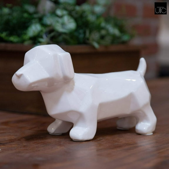 Jengo Gloss White Dachshund Figurine